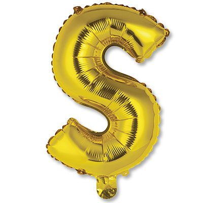 Шарики из фольги Шар Мини буква "S", 36см Gold