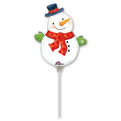 Шар мини фигура Снеговик с шарфом