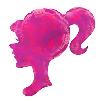 Шарики из фольги Шар фигура Профиль девушки розовый