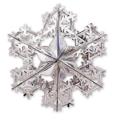 Декорации подвески Украшение Снежинка 2 серебро, 90см