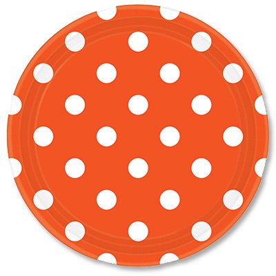 Тарелки оранжевые Orange Горошек, 23 см