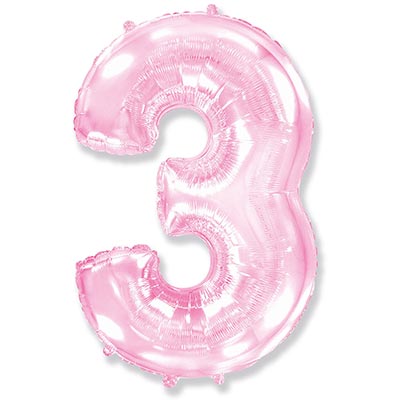 Шарики из фольги Шарик цифра "3", 101см Pink