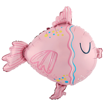 Шарики из фольги Шар фигура Рыба розовая