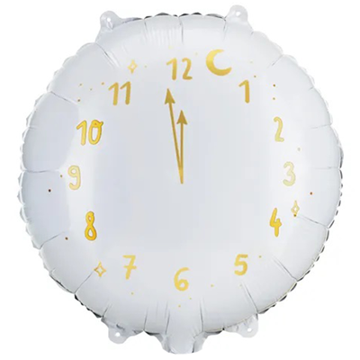 Шарики из фольги ПД 18" Часы новогодние White