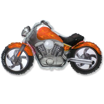 Шарики из фольги Шар фигура Мотоцикл оранжевый