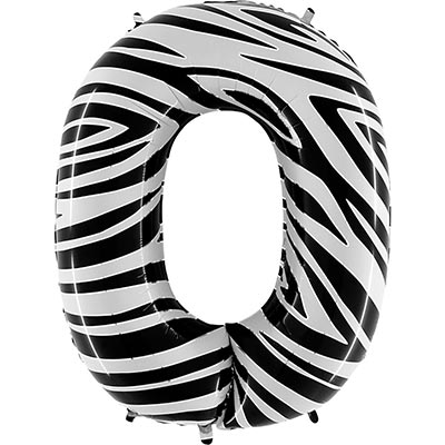 Шарики из фольги Шар цифра "0", 101см Zebra