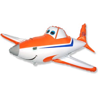 Шарики из фольги Шар фигура Самолет оранжевый