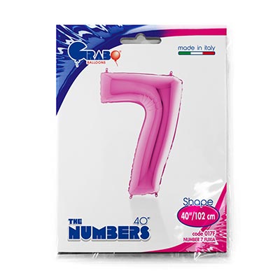 Шарики из фольги Шар цифра "7", 101см Pink