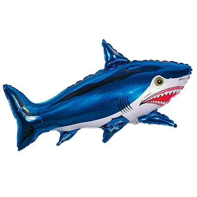 Шарики из фольги Шар фигура Акула большая синяя
