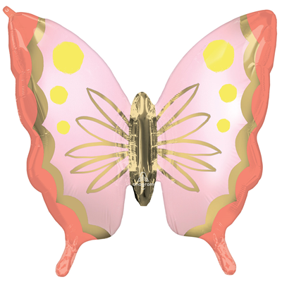 Шарики из фольги Шар фигура Бабочка нежно-розовая
