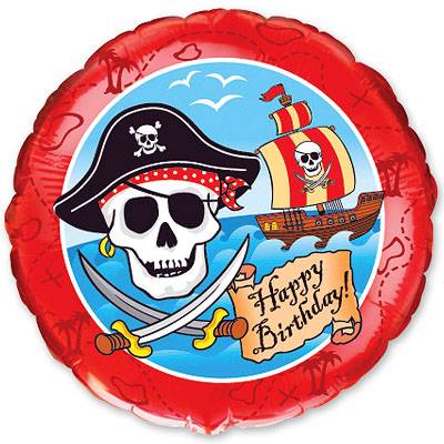 Шарики из фольги Шарик 45см Happy Birthday Пираты