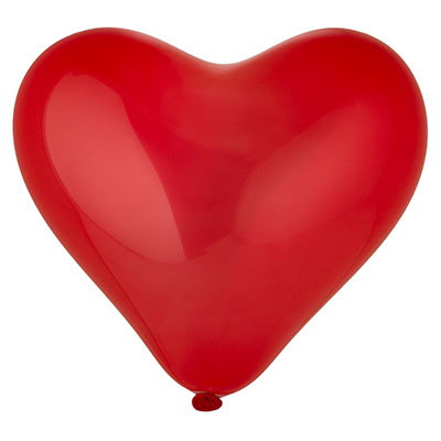 Шарики из латекса Шары Сердце 25см Кристалл Красное