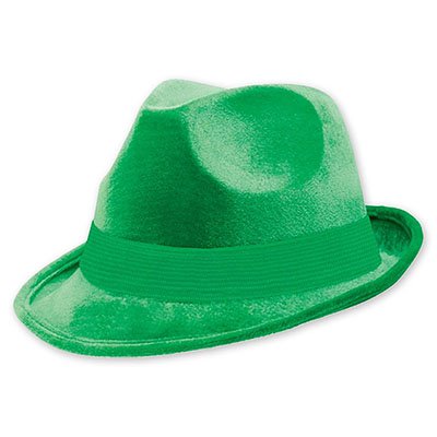 Шляпа-федора велюр Зеленая