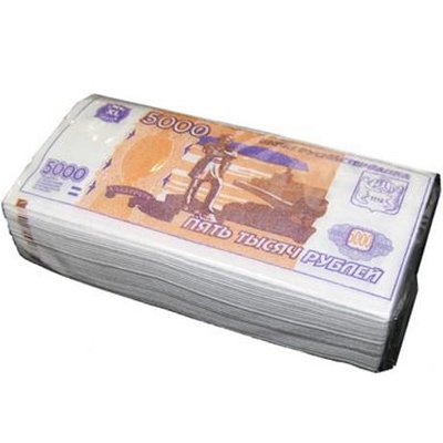 Салфетки бумажные Пачка денег 5000 руб