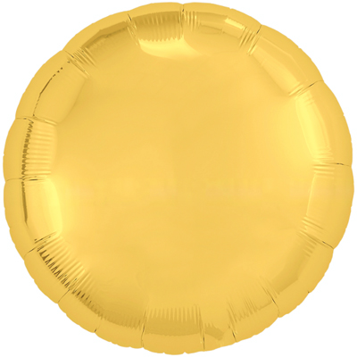 Шарики из фольги Шар круг 45см Металлик Gold