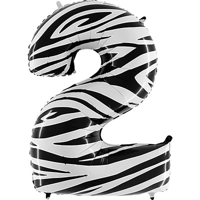 Шарики из фольги Шар цифра "2", 101см Zebra