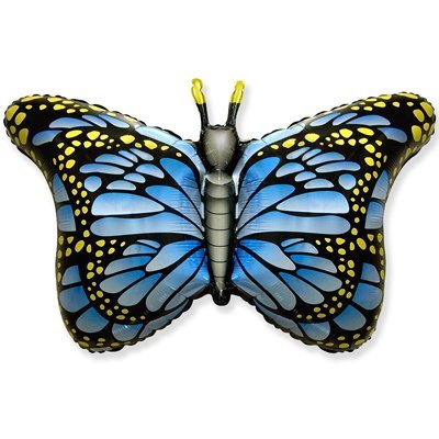 Шарики из фольги Шар фигура Бабочка крылья голубые