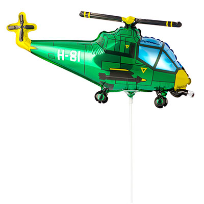 Шарики из фольги Шар мини-фигура Вертолет зеленый