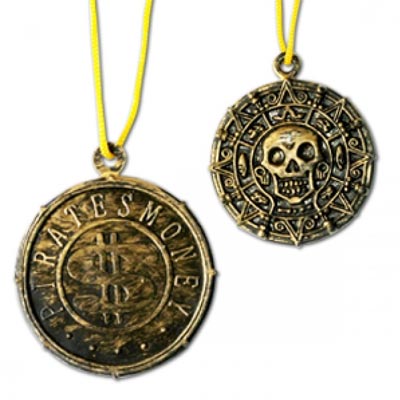 Медальон на шнурке пиратский 9 шт