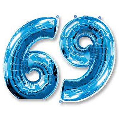 Шарики из фольги Шарик цифра "6" или "9", 101см Blue