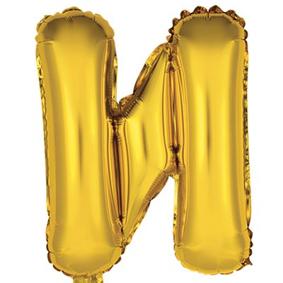 Шарики из фольги Шар Мини буква "И", 36см Gold