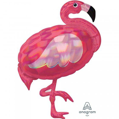 Шарики из фольги Шар фигура Фламинго переливы перламутр