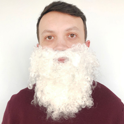 Борода Деда Мороза кудрявая 25см