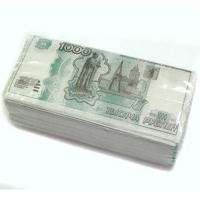 Салфетки бумажные Пачка денег 1000 руб