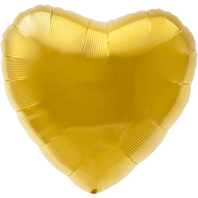 Шарики из фольги Шар сердце 45см Металлик Gold