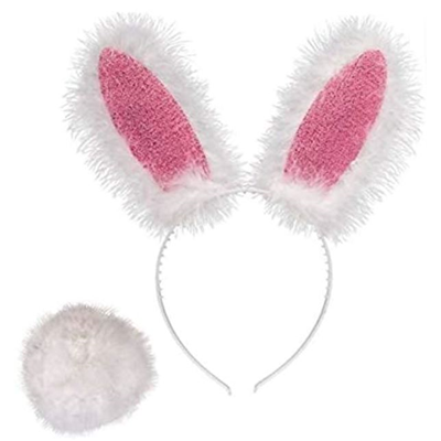 Карнавальный костюм Комплект Кролик, ушки и хвост белые