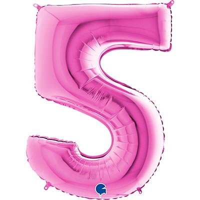 Шарики из фольги Шар цифра "5", 101см Pink