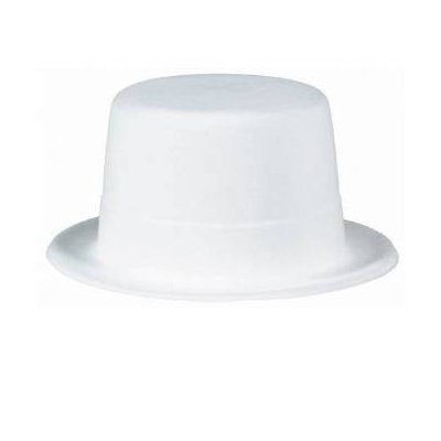 Шляпа пласт Цилиндр белая/А