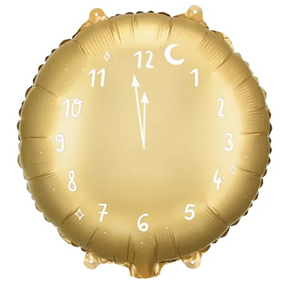 Шарики из фольги ПД 18" Часы новогодние Gold