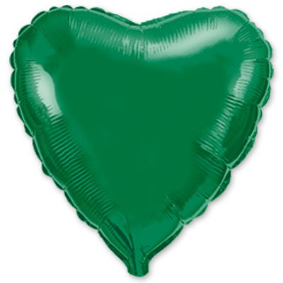 Шарик 4" сердце металлик Green