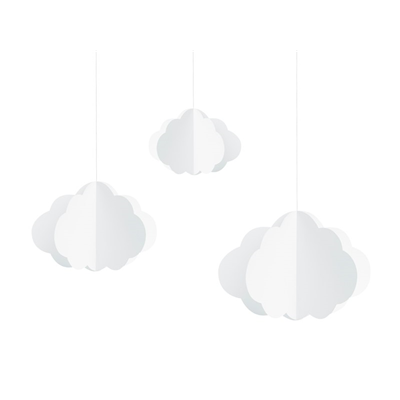 Фигуры Облака 3d белые, 3 штуки