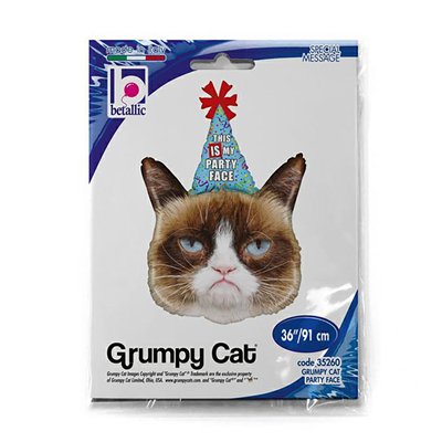 Шарики из фольги Шар фигура Grumpy Cat Кошка в колпаке