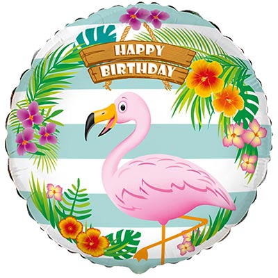 Шарики из фольги Шарик 45см Happy Birthday Фламинго
