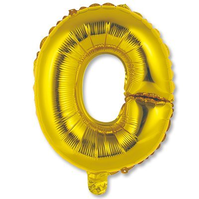 Шарики из фольги Шар Мини буква "О", 36см Gold