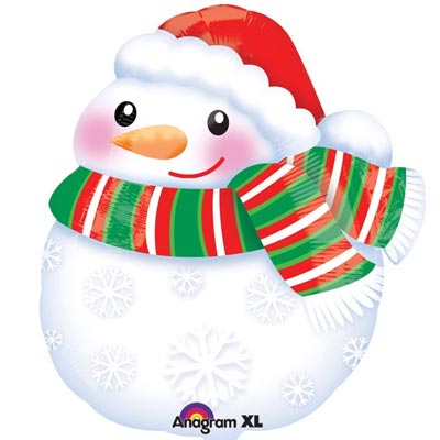 Шар фигура Снеговик в шарфе