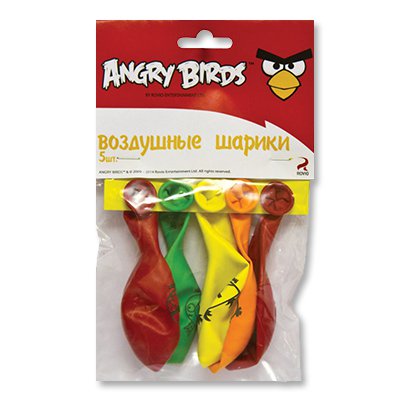 Набор шаров с рисунком Angry Birds, 5 шт