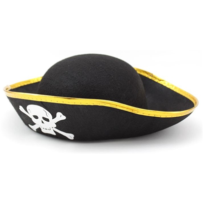 Шляпа Пирата фетр с золотой каймой