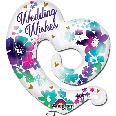 Шар фигура Wedding wishes Сердце Цветы