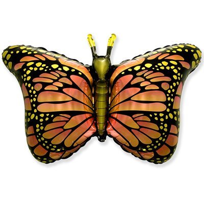 Шарики из фольги Шар фигура Бабочка крылья оранжевые