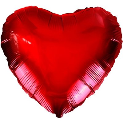 Шарики из фольги Шар сердце 45см Металлик Red
