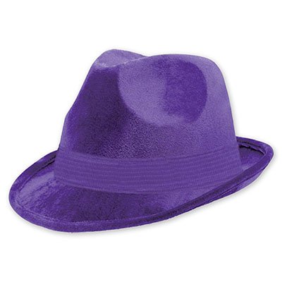 Шляпа-федора велюр Фиолетовая