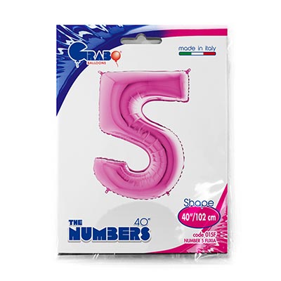 Шарики из фольги Шар цифра "5", 101см Pink