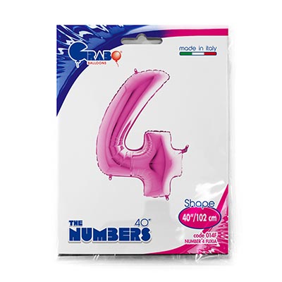 Шарики из фольги Шар цифра "4", 101см Pink