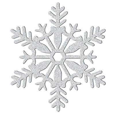 Декорации подвески Снежинка пластик блеск серебряная 28см