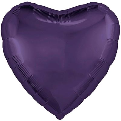 Шарики из фольги Шар сердце 45см Темно-фиолетовый