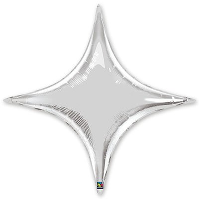 Шарики из фольги Шарик 51см звезда 4х-конечная Silver